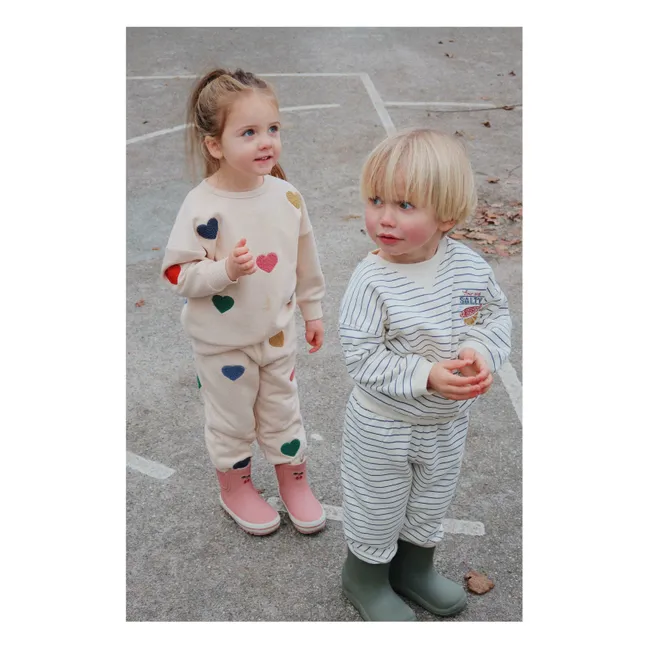 Jogginghose Lou Cœurs Coton Bio | Pfirsichfarben