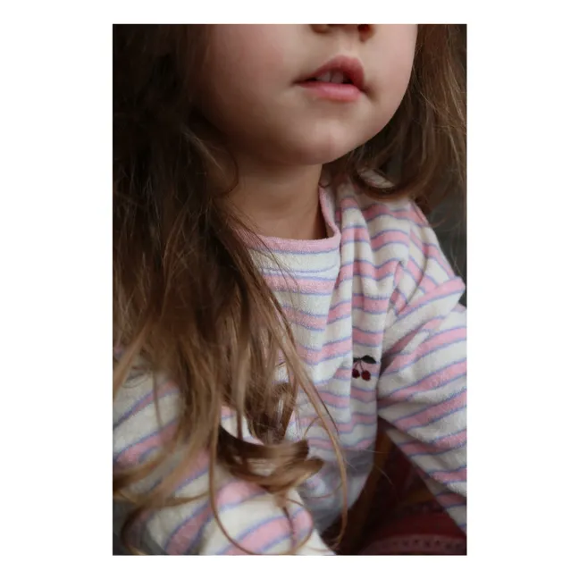 Sweatshirt Itty Gestreift Frottee Bio-Baumwolle | Rosa