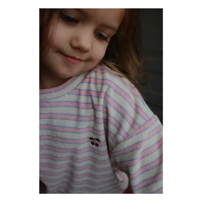 Sweatshirt Itty Gestreift Frottee Bio-Baumwolle | Rosa