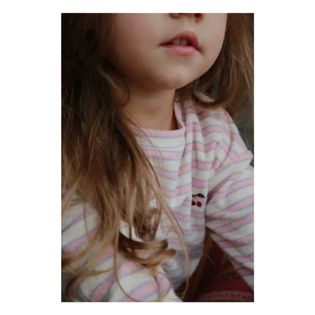 Sweatshirt Itty Gestreift Frottee Bio-Baumwolle | Rosa