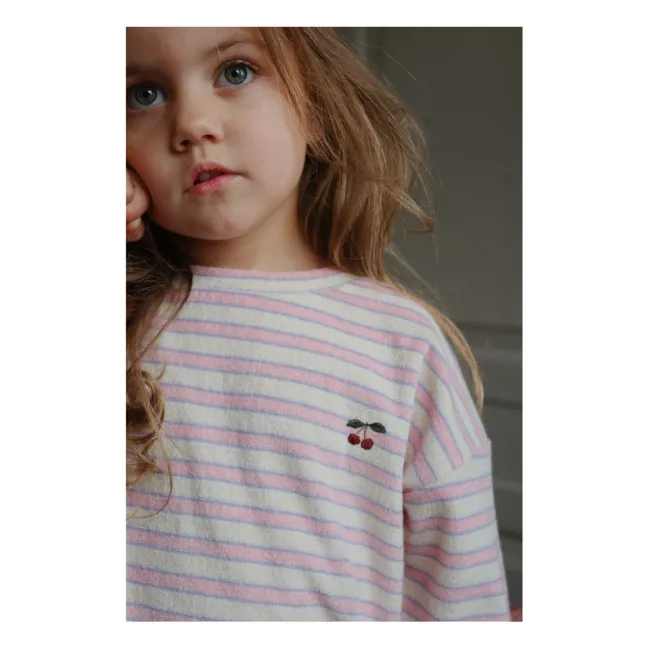 Sweat Itty Rayé Eponge Coton Bio | Rose