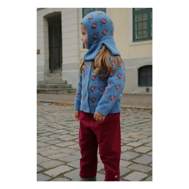 Balaclava Belou Fleurs Laine | Bleu