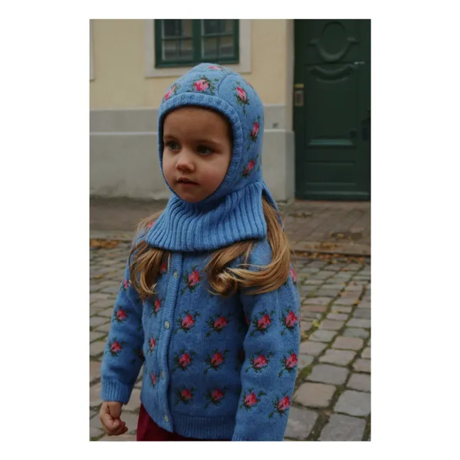 Balaclava Belou Fleurs Laine | Bleu