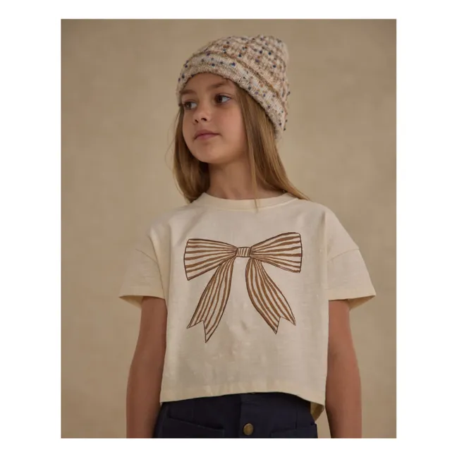 Boxy Bow T-shirt | Ecru