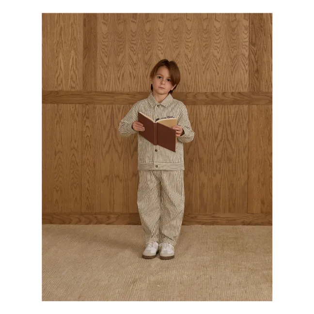 Pantalon Baggy Rayures | Ecru