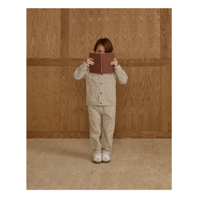 Pantalon Baggy Rayures | Ecru