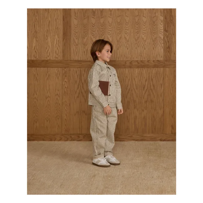 Pantalon Baggy Rayures | Ecru