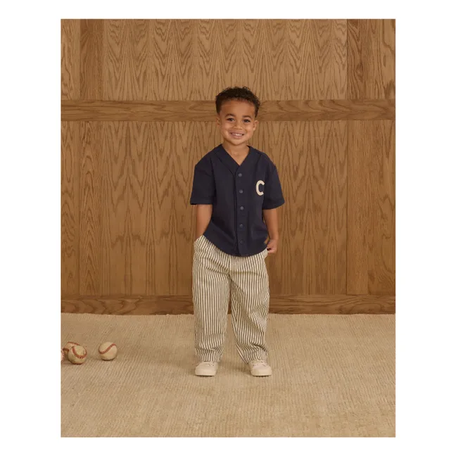 Pantalon Baggy Rayures | Ecru