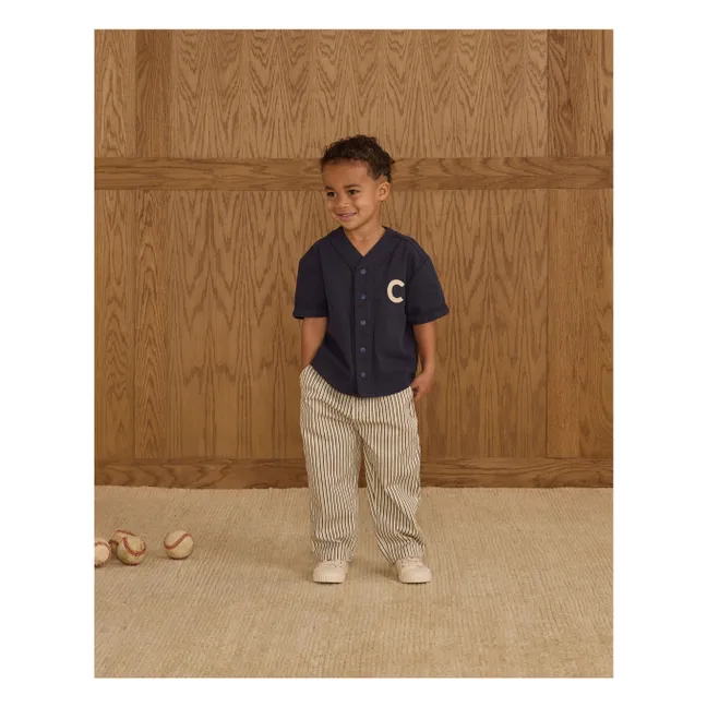 Pantalon Baggy Rayures | Ecru