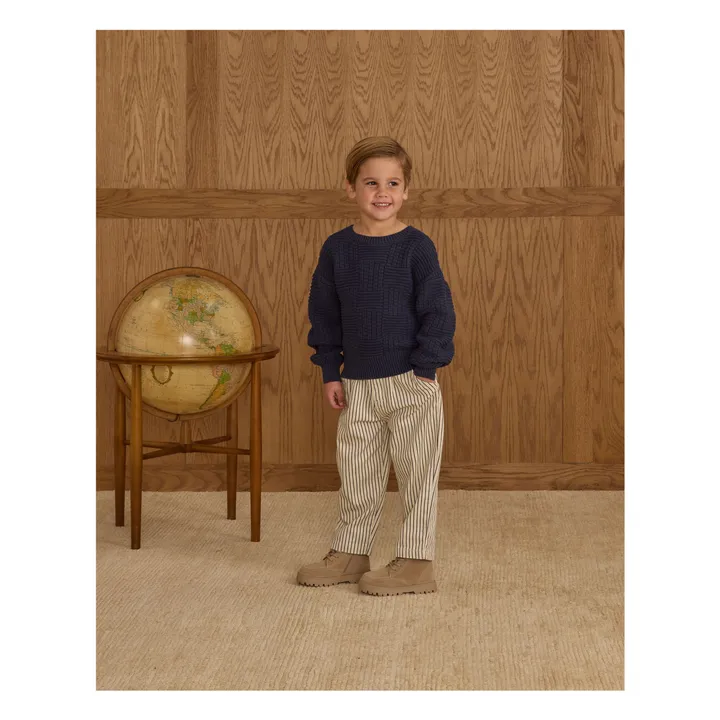 Pantalon Baggy Rayures | Ecru- Image produit n°2