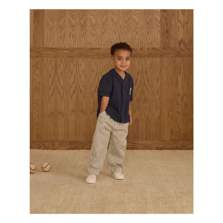 Pantalon Baggy Rayures | Ecru- Image produit n°1