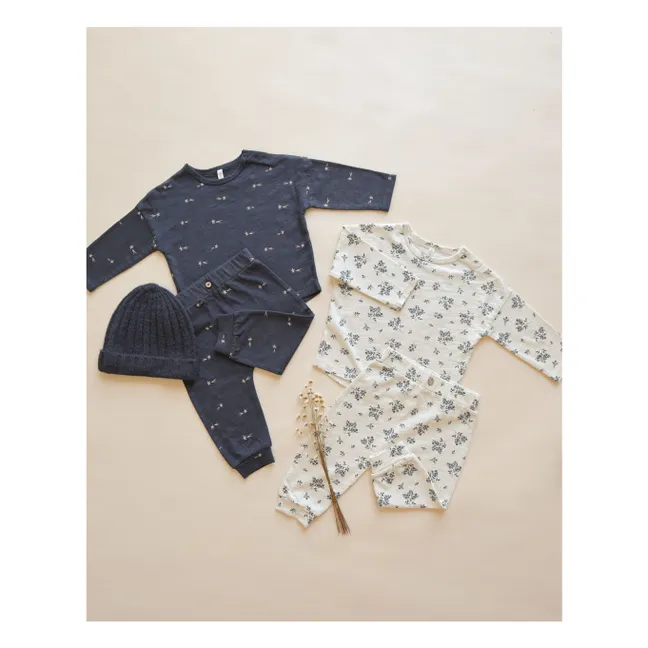 Ensemble T-shirt et Pantalon Fleuri | Ecru