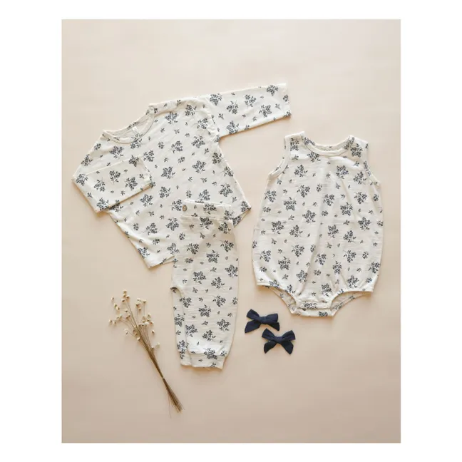 Ensemble T-shirt et Pantalon Fleuri | Ecru