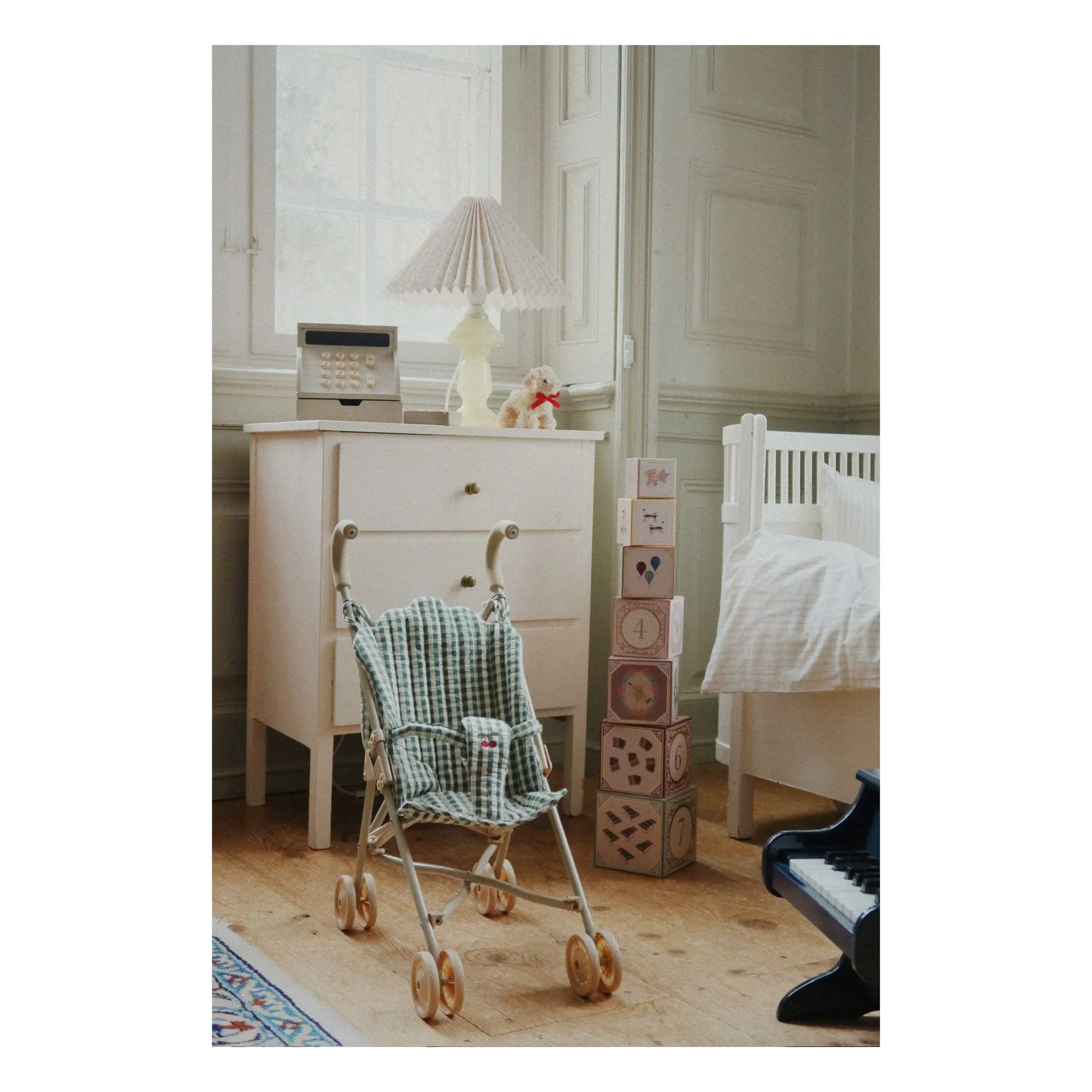 Konges Sløjd - Poussette pour poupée Vichy - Gris anthracite | Smallable