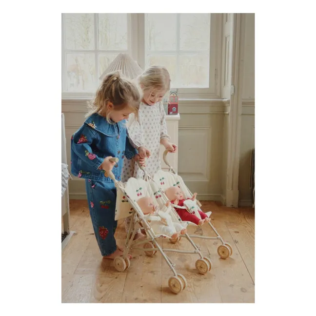 Stroller for Cerise twin dolls | Ecru