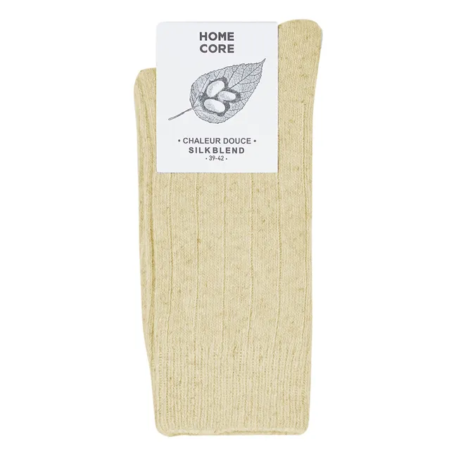 Chaussettes Laine-Soie | Brun