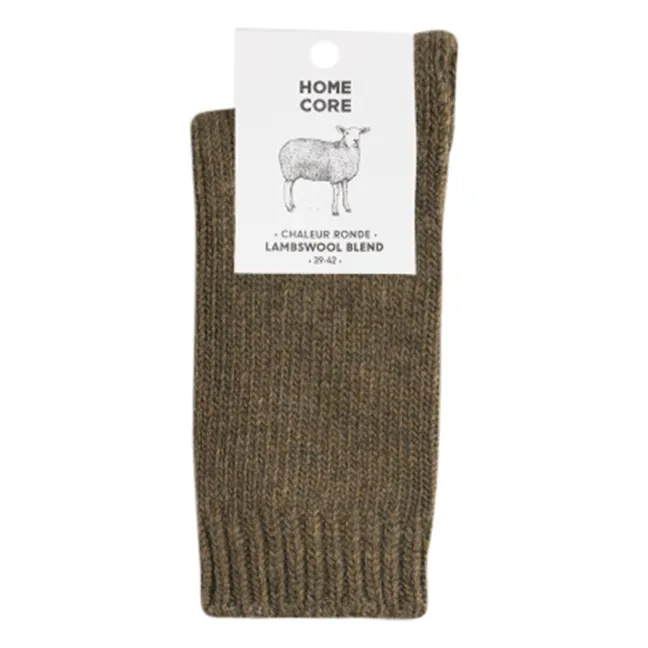 Chaussettes Laine-Rustique | Khaki