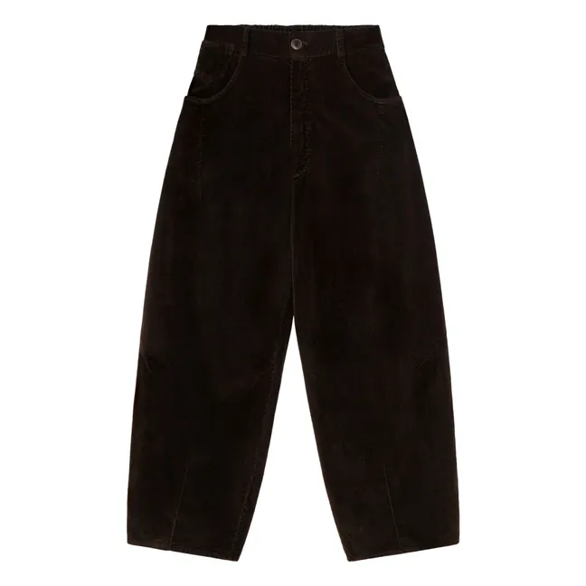 Pantalon Baggy Velours Côtelé | Marron