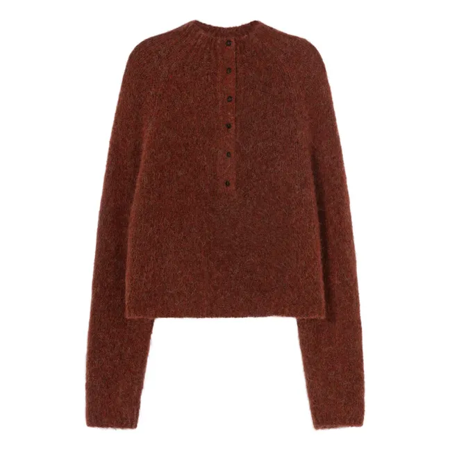 Baby Alpaca Polo Sweater | Terracotta
