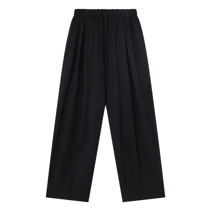 Pantalon Elastiqué Relaxed Laine Vierge | Gris anthracite- Image produit n°0