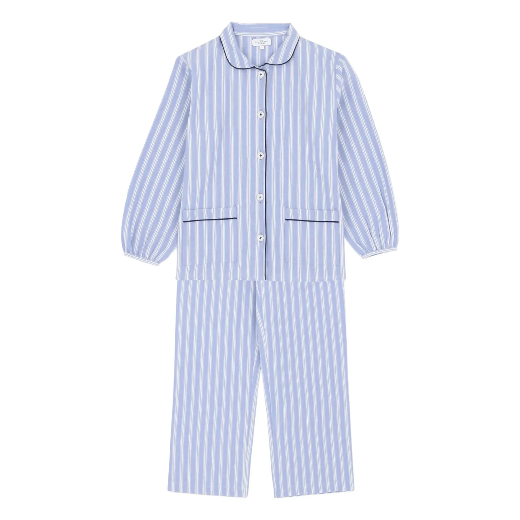 Scarlette Ateliers Blue Claudine Jasper Striped Pyjamas