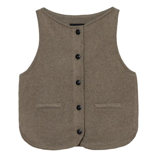 Chaleco sin mangas Cuello barco Algodón reciclado | Topo