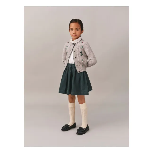 Jupe Suzon Velours Coton Bio | Vert foncé