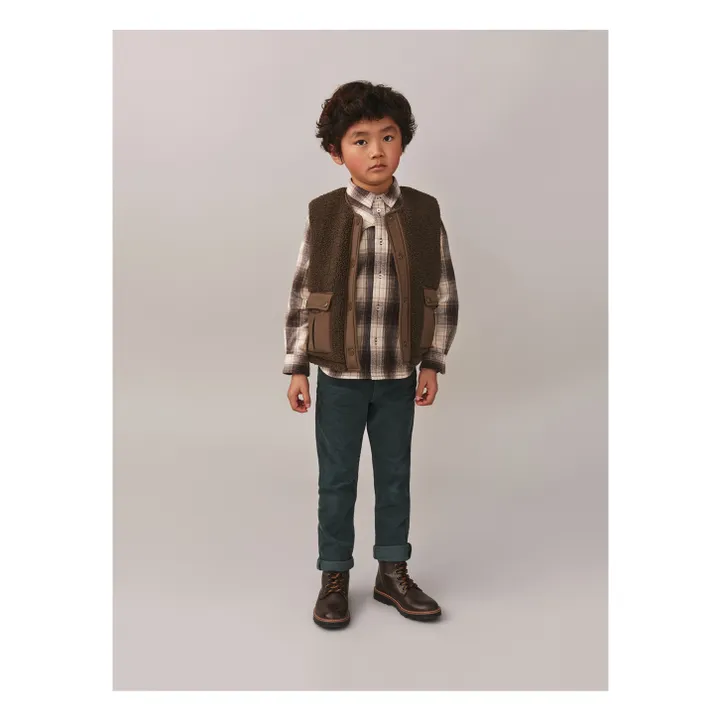 Veste Sans Manches Façon Sherpa Junior | Vert foncé- Image produit n°1