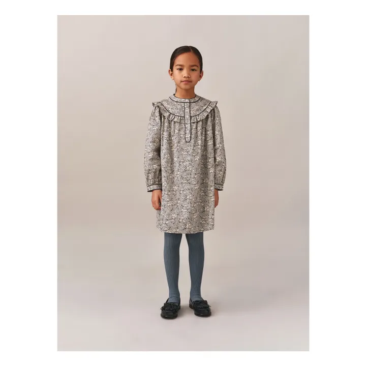 Vestido Jacinta de algodón orgánico | Azul Gris- Imagen del producto n°1