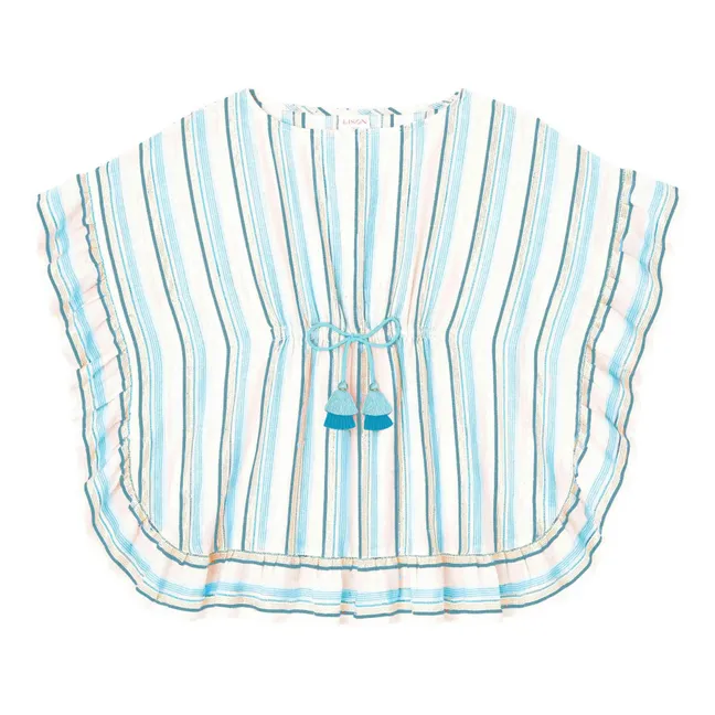 Striped Bahia Caftan Metallic | Blue