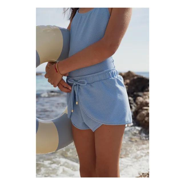 Short de Bain Bahamas Métallisé | Bleu ciel