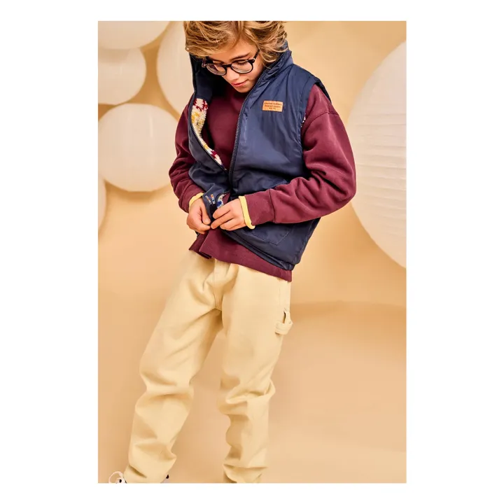 Veste Sans Manches Réversible Façon Sherpa Jum | Bleu marine- Image produit n°6