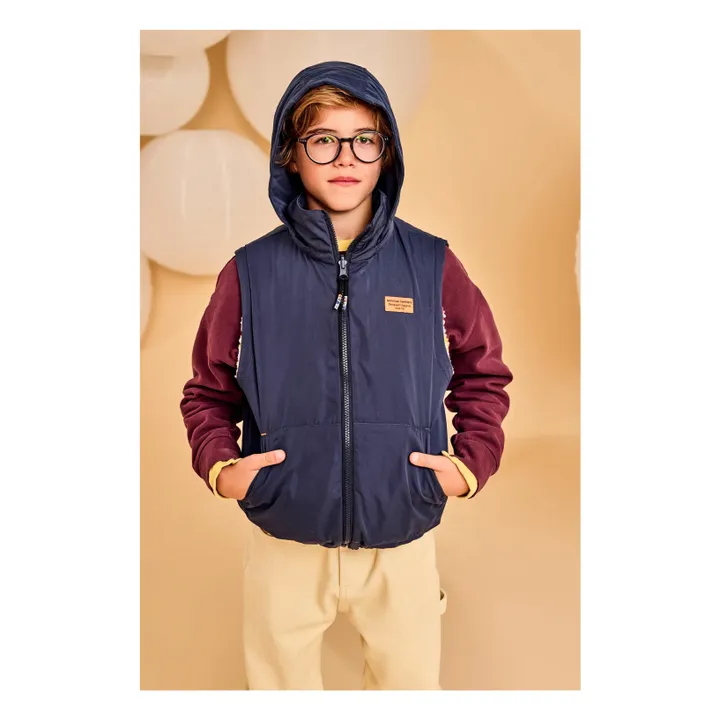 Veste Sans Manches Réversible Façon Sherpa Jum | Bleu marine- Image produit n°7