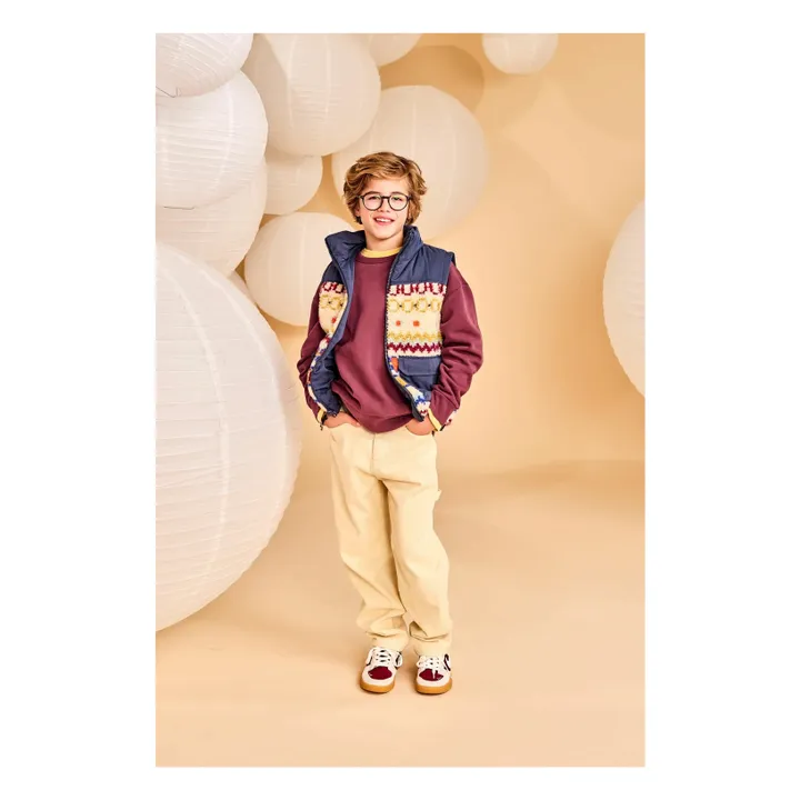 Veste Sans Manches Réversible Façon Sherpa Jum | Bleu marine- Image produit n°1