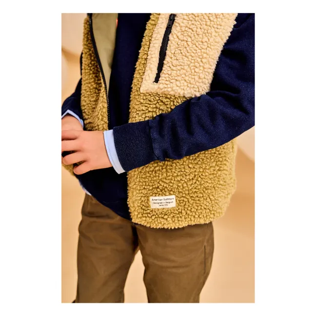 Chaqueta reversible sin mangas Sherpa Teddy Shape | Verde oliva