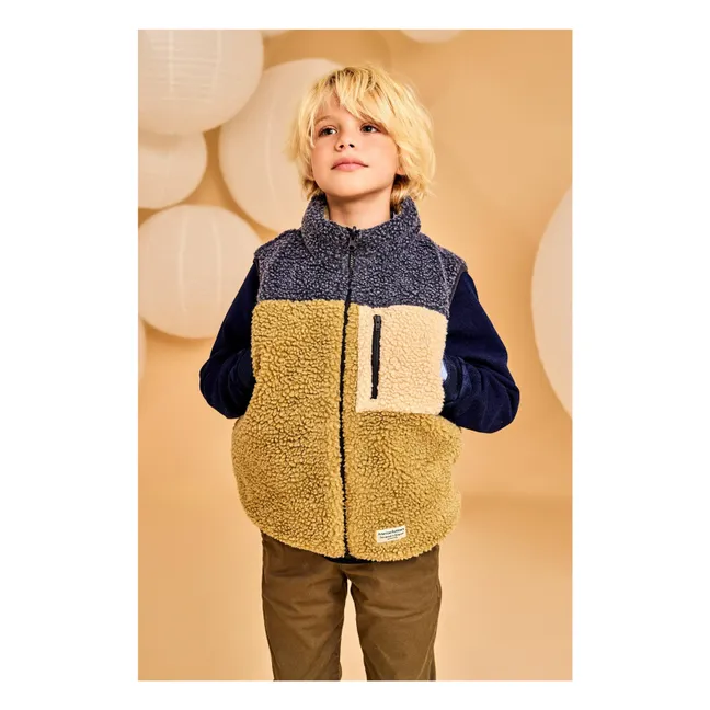 Chaqueta reversible sin mangas Sherpa Teddy Shape | Verde oliva