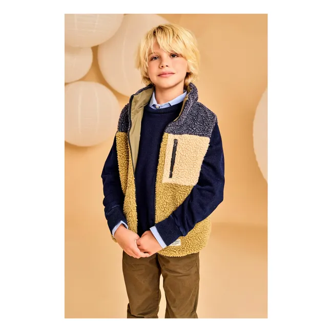 Chaqueta reversible sin mangas Sherpa Teddy Shape | Verde oliva