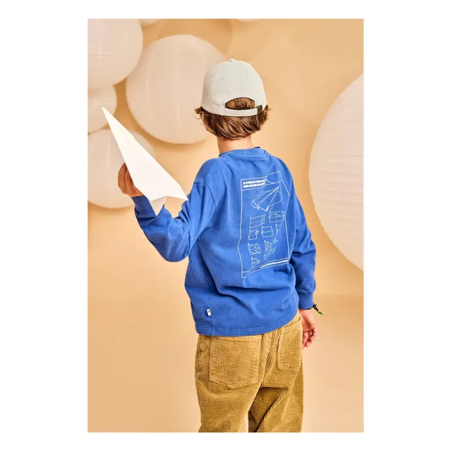 T-shirt Finley Paperplane Coton Bio | Bleu