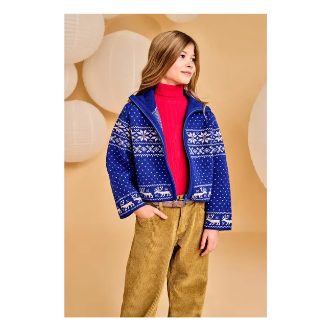 Gilet Zippé Bo Laine | Bleu