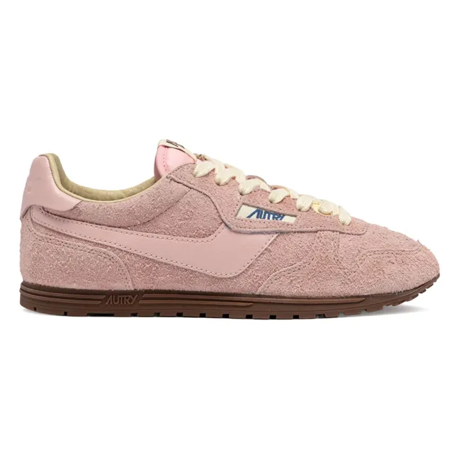 Windspin Low Suede and Leather Basket | Powder pink