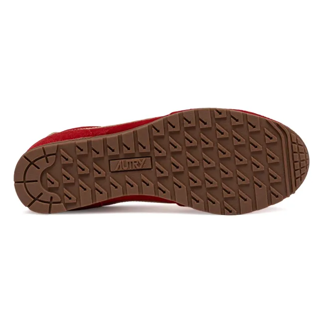 Windspin Low Two-tone Suede and Leather Basket | Red
