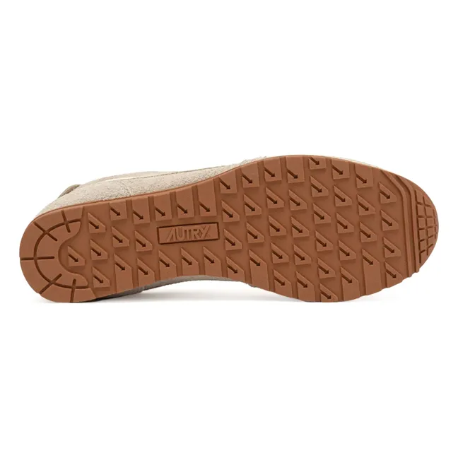 Windspin Low Two-tone Suede and Leather Basket | Light grey