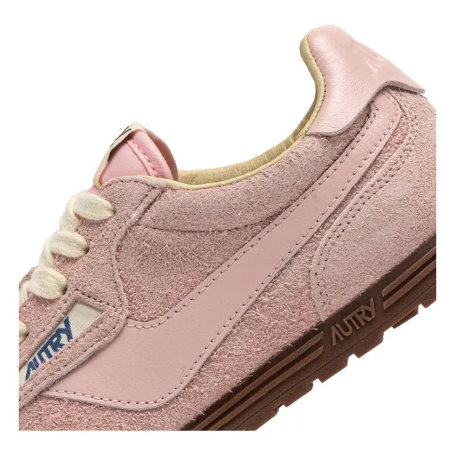 Windspin Low Suede and Leather Basket | Powder pink