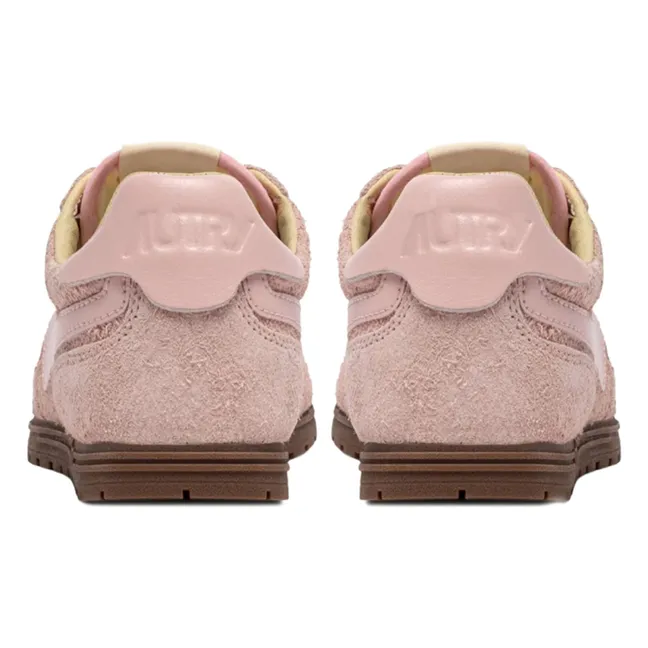 Windspin Low Suede and Leather Basket | Powder pink