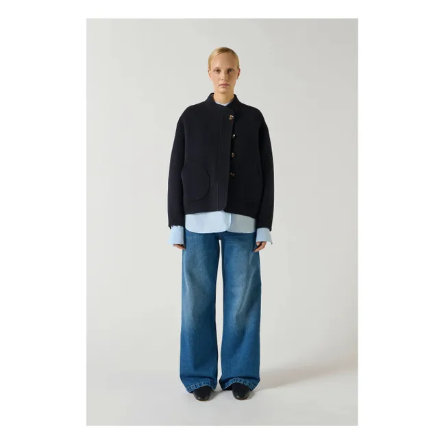 Manteau Windsor Laine | Bleu marine