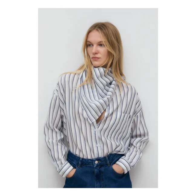 Echarpe Estela Carreaux | Bleu