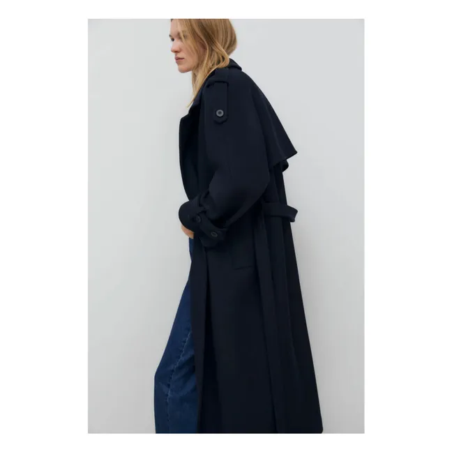 Manteau Flavia Laine Recyclée | Bleu marine