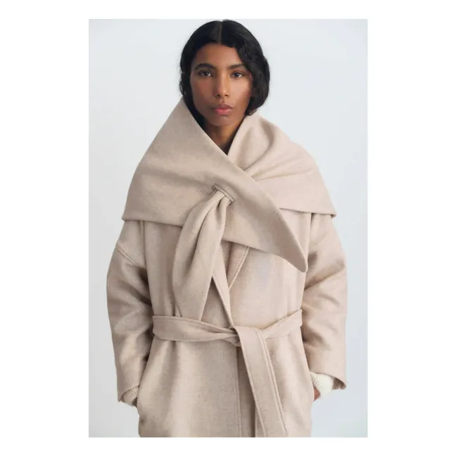 Kristine Recycled Wool Scarf | Sand