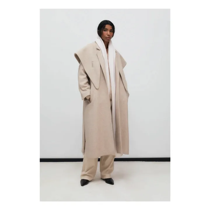Manteau Kristine Laine Recyclée | Sable- Image produit n°1