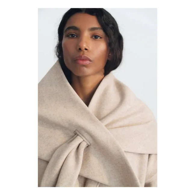 Kristine Recycled Wool Scarf | Sand